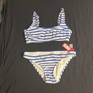 Xhilaration Blue and White Bikini Set